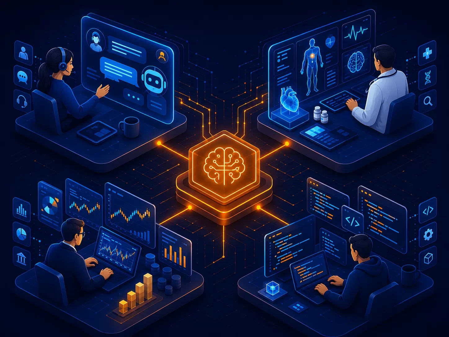 AWS Bedrock enterprise use cases across industries including customer service, healthcare, finance, and software development