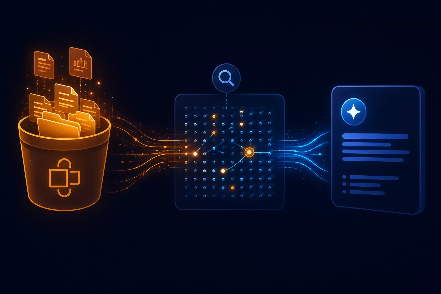 AWS Bedrock Knowledge Bases RAG pipeline connecting private company documents to a foundation model for accurate AI responses