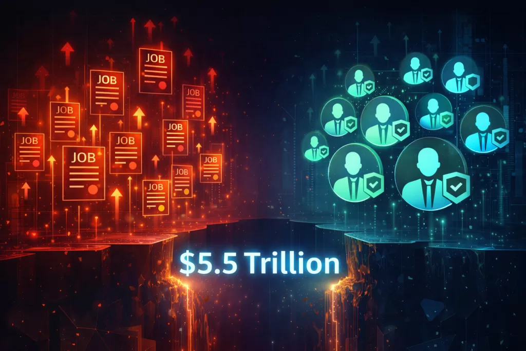 Cloud computing skills gap showing high demand versus limited qualified talent pool