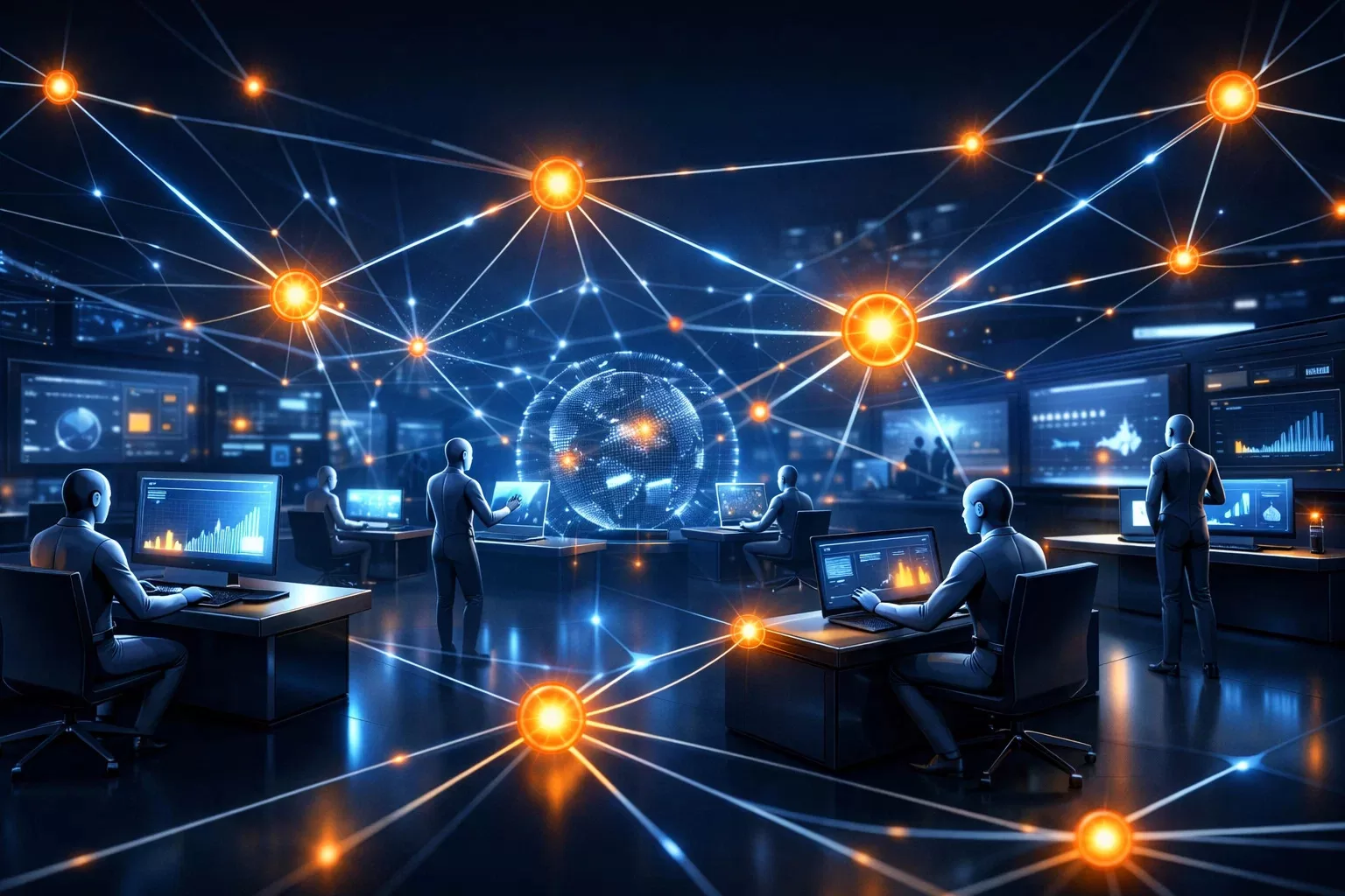 Agentic AI for business — interconnected AI agents powering enterprise workflows