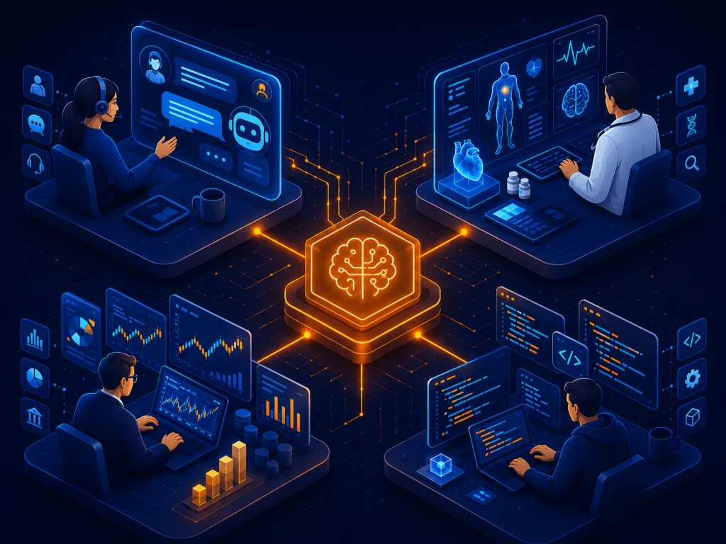 AWS Bedrock enterprise use cases across industries including customer service, healthcare, finance, and software development