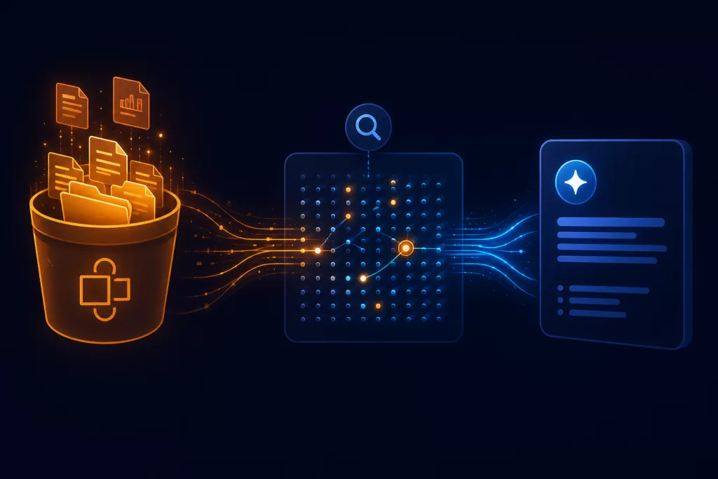 AWS Bedrock Knowledge Bases RAG pipeline connecting private company documents to a foundation model for accurate AI responses